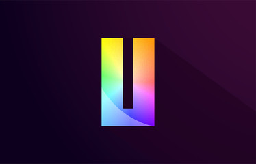 u letter rainbow colored alphabet logo icon design © dragomirescu