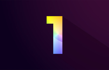 1 one number rainbow colored logo icon design