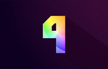 4  four number rainbow colored logo icon design