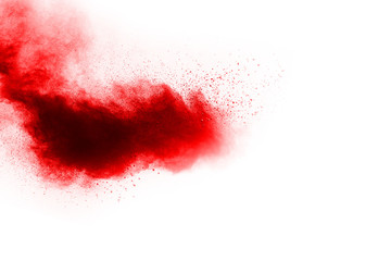 abstract powder splatted background,Freeze motion of red powder exploding/throwing red powder.