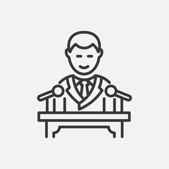 President - line design single isolated icon