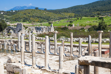 Colonnaded street, ruins of ancient Patara, Antalya Province, Turkey.