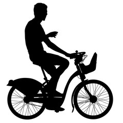 Silhouette of a cyclist male. vector illustration