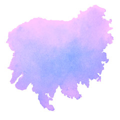 Purple watercolor stain isolated on white background