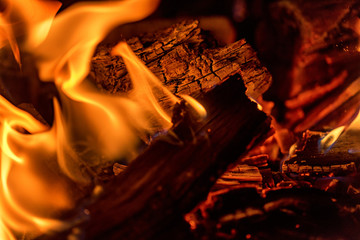 Abstract fire background. Fireplace or hearth