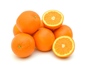 Nice fresh orange isolated on a white background