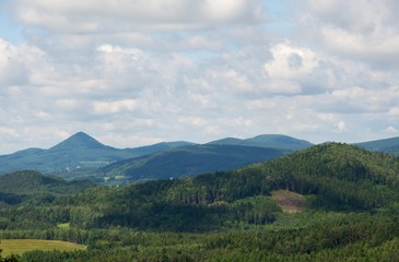 Lusatian mountains with mountain Klic, Northern Bohemia, Czech republic