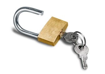 Open Padlock and Key