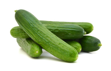 fresh cucumbers isolated on white