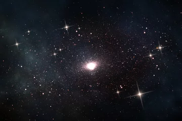 Quasar im Weltraum, astronomische wissenschaftliche 3D-Illustration © Peter Jurik