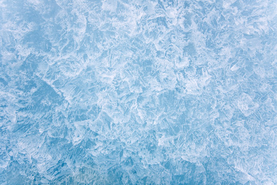 Beautiful crystallized pure ice texture background 
