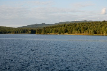 The Bedřichov Dam on the Black Nisa River in the Jizera mountains, Northern Bohemia Czech republic ,Europe