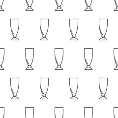 Seamless pattern from cocktail glass black contour on white background of vector illustration