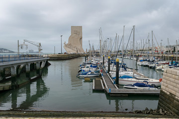 Fototapeta premium Port in Belem, Monument of Discovery 