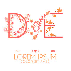 Letter D and E Logo, Letter D and E Wedding invitation Logo