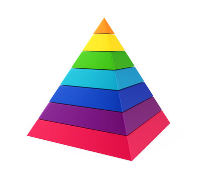Colorful Pyramid Chart Isolated