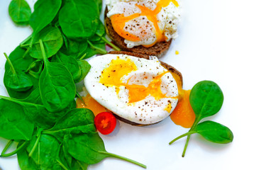 Tasty poached eggs