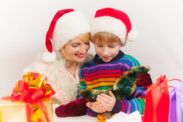 Mother and son prepare for the new year