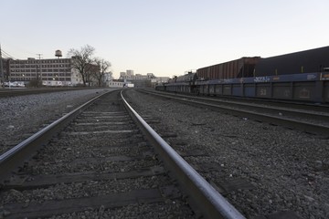 Fototapeta na wymiar train yard industrial transportation train tracks