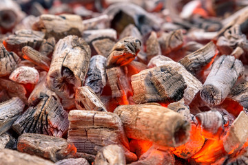 Background of the hot charcoal