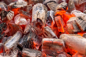 Background of the hot charcoal