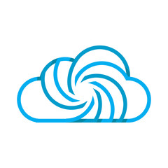 Blue Cloud logo with many whirl