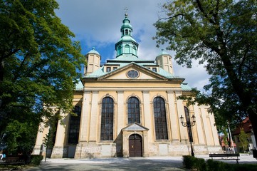 Fototapeta na wymiar Church of the Uprising of the Holy Cross in the Jelenia Gora, Poland