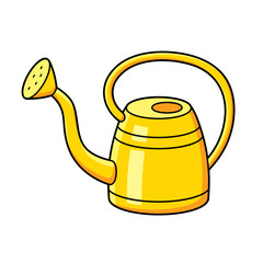 Yellow watering can isolated. Gardening equipment icon.