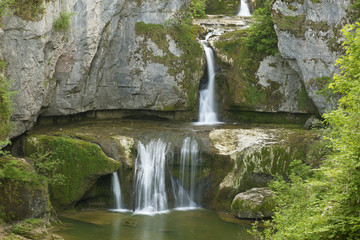 Fototapeta na wymiar Cascade of Billaude, Jura, Franche-Comte, France