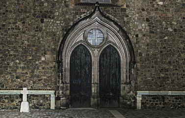 Fototapeta premium The doors of St. Mary's Catholic Church in Berlin, Germany