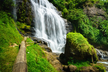 Waterfall, countryside landscape in a village in Cianjur, Java, Indonesia
