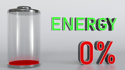 Energy indicator getting low. 3D rendering