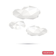 White clouds in polygon style color icon