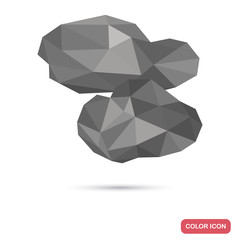 Thunderclouds in polygon style color icon