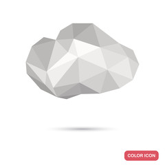 Gray cloud in polygon style color icon