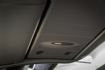 no smoking sign inside airplane - close-up information icon