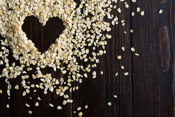 Oat flakes with heart shape