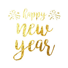 Happy New Year Gold Foil Vector Illustration 1