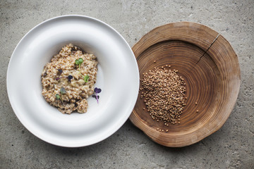 a dish of buckwheat groats