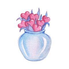 Vase with hearts