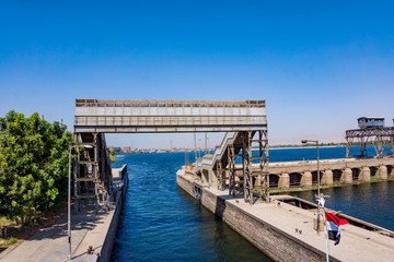 Fototapeta premium Esna dam on the Nile River, Egypt