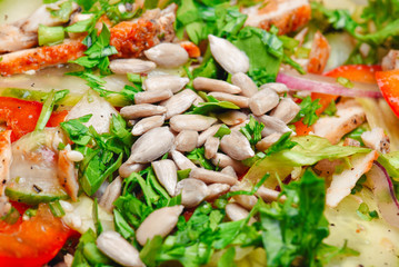 Healthy food delivery. Take away of natural organic low carb. Eat right concept, healthy food, fitness nutrition take away in boxes.