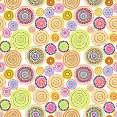 Tribal design - dots in style ofs of Australia. Seamless pattern. Hand painted contemporary art