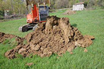  excavator digging the earth
