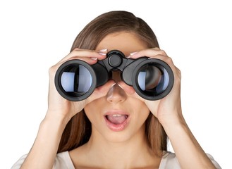 Woman Using Binoculars