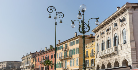 Piazza Bra, Liston / Buildings in Piazza Bra, Liston in Verona in Italy 