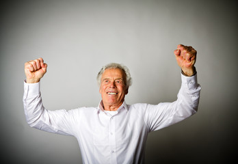 Rejoicing old man.