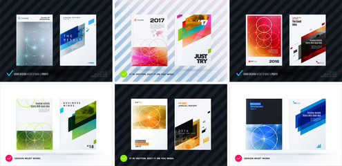 Mega set of design of business vector template, brochure