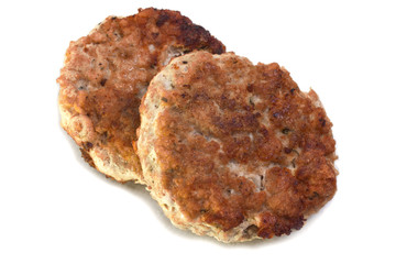 two small ready-made burger cutlets