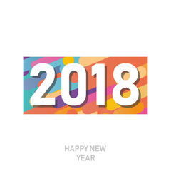 Happy new year 2018 vector background. Vector brochure design template. Cover of business diary for 2018 with wishes.